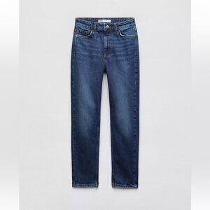 Zara Women's Dark Blue Straight Leg Jeans